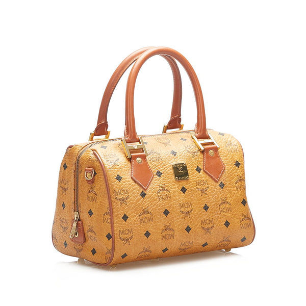 エム シー エム キャメル レザー ボストンバッグ レディース MCM 中古