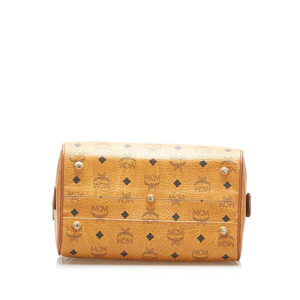 エム シー エム キャメル レザー ボストンバッグ レディース MCM 中古