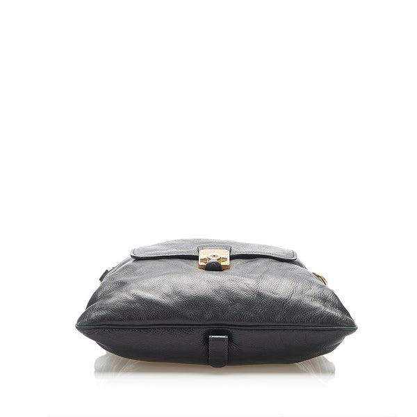 ミュウミュウ RR1300 ブラック レザー ハンドバッグ ショルダーバッグ 2WAY レディース MIUMIU 【中古】
