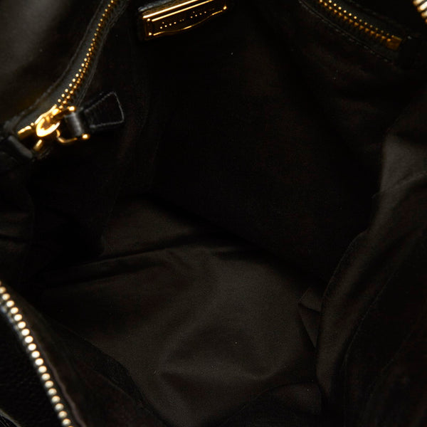 ミュウミュウ RR1300 ブラック レザー ハンドバッグ ショルダーバッグ 2WAY レディース MIUMIU 【中古】
