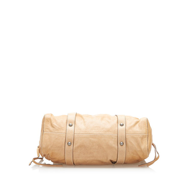 ミュウミュウ ベージュ レザー ハンドバッグ ショルダーバッグ 2WAY レディース MIUMIU 【中古】
