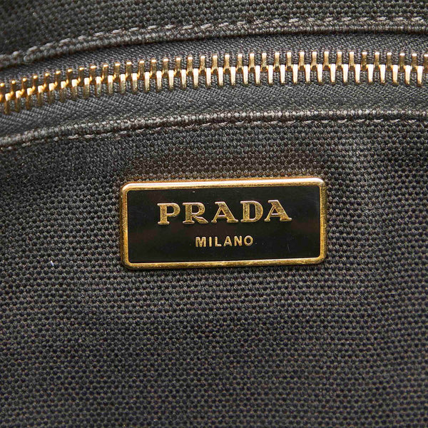 プラダ カナパ カモフラージュ BN2020 グリーン ブラック キャンバス トートバッグ レディース PRADA 中古