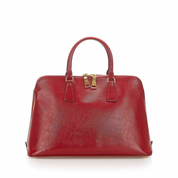 プラダ ヴェルニーチェ BL081 レッド パテントレザー ハンドバッグ レディース PRADA 中古