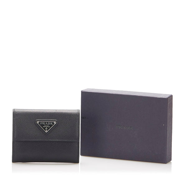 プラダ ブラック サフィアーノ コインケース メンズ PRADA 中古