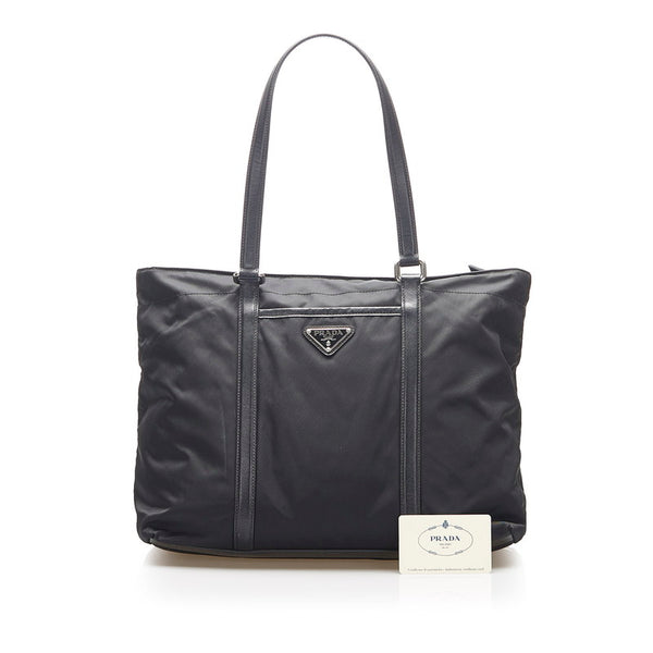 プラダ BR2310 ブラック ナイロン レザー トートバッグ レディース PRADA 中古