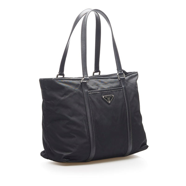 プラダ BR2310 ブラック ナイロン レザー トートバッグ レディース PRADA 中古