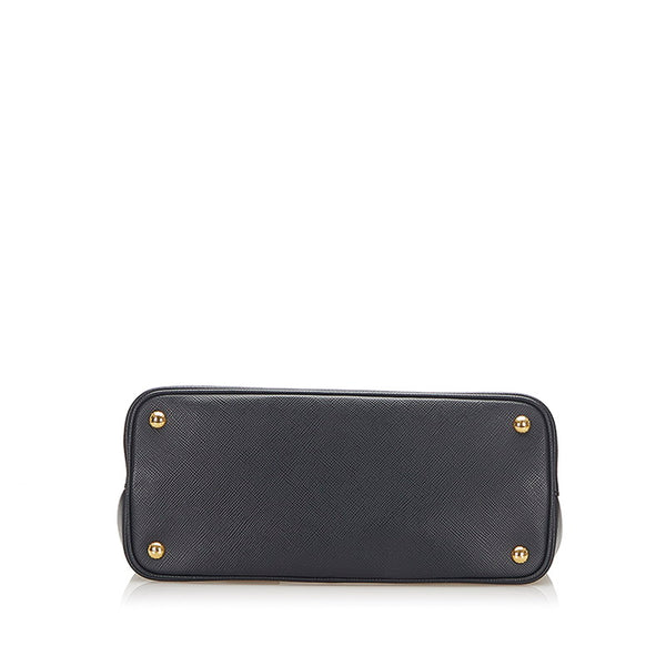 プラダ ドゥーブレ 1BG887 ブラック レッド レザー サフィアーノ  ハンドバッグ ショルダーバッグ 2WAY レディース PRADA 中古