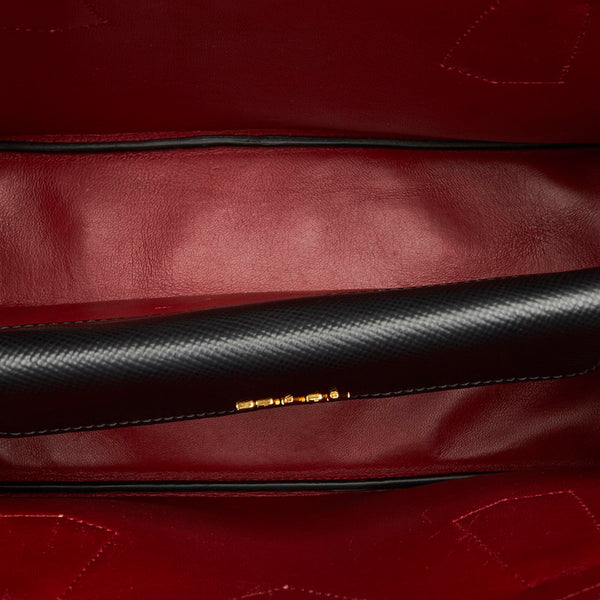 プラダ ドゥーブレ 1BG887 ブラック レッド レザー サフィアーノ  ハンドバッグ ショルダーバッグ 2WAY レディース PRADA 中古