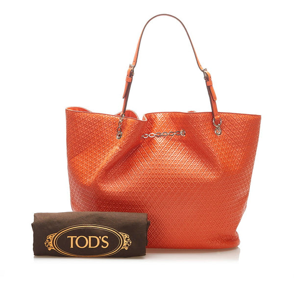 トッズ オレンジ レザー トートバッグ レディース TOD’S 中古