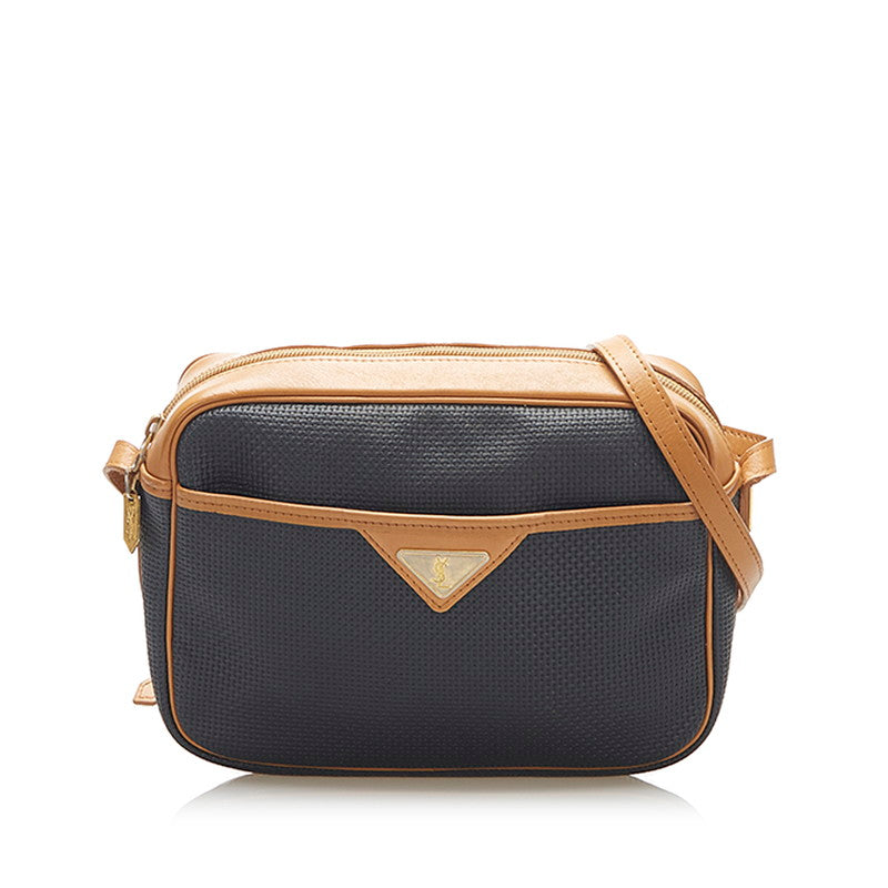 サンローラン ブラック ブラウン PVC レザー ハンドバッグ レディース SAINT LAURENT 中古