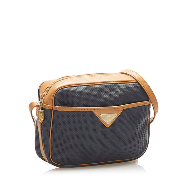 サンローラン ブラック ブラウン PVC レザー ハンドバッグ レディース SAINT LAURENT 中古