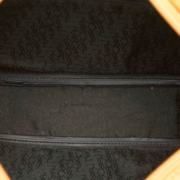 サンローラン ブラック ブラウン PVC レザー ハンドバッグ レディース SAINT LAURENT 中古