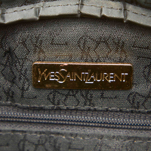 サンローラン ブラック ブラウン PVC レザー ハンドバッグ レディース SAINT LAURENT 中古