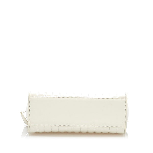 イヴ サンローラン ホワイト レザー ハンドバッグ レディース YVES SAINT LAURENT 中古