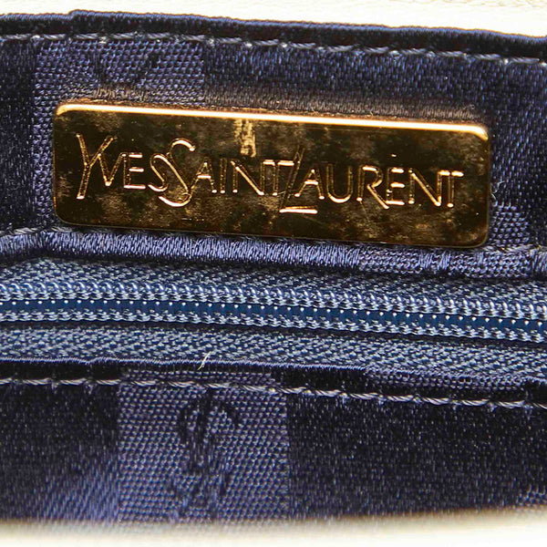 イヴ サンローラン ホワイト レザー ハンドバッグ レディース YVES SAINT LAURENT 中古
