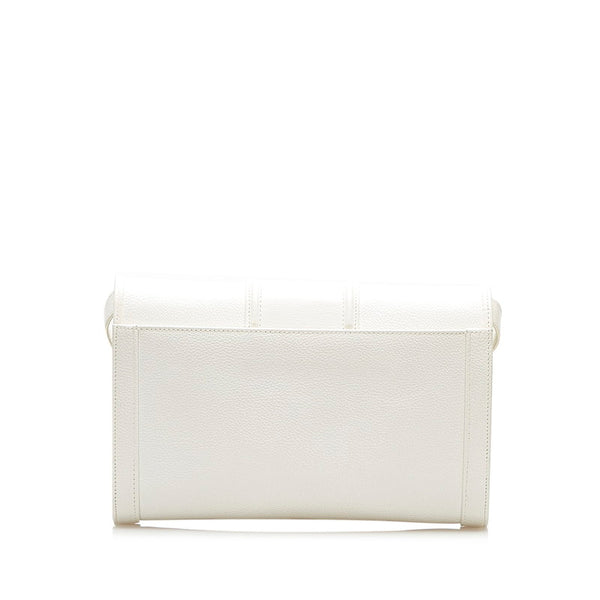 イヴ サンローラン ホワイト レザー 肩掛け ショルダーバッグ レディース YVES SAINT LAURENT 中古