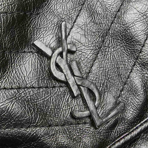 イヴ サンローラン ニキ ブラック レザー チェーン ショルダーバッグ レディース YVES SAINT LAURENT 中古