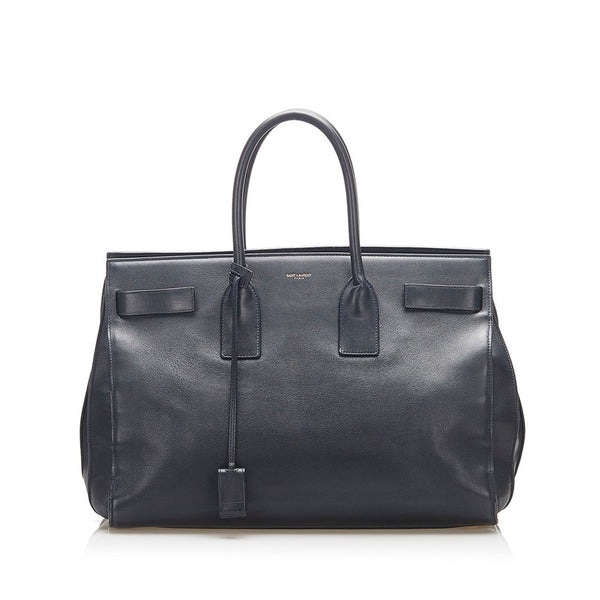 イヴ サンローラン サック ド ジュール 319910 213317 ブラック レザー トートバッグ レディース YVES SAINT LAURENT 中古