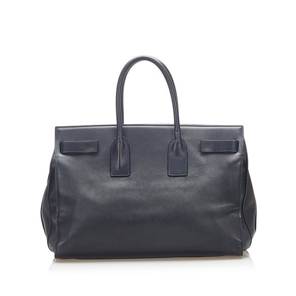 イヴ サンローラン サック ド ジュール 319910 213317 ブラック レザー トートバッグ レディース YVES SAINT LAURENT 中古