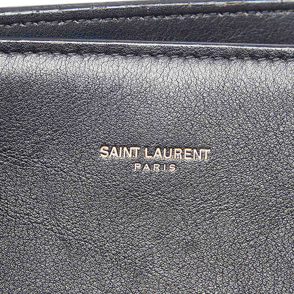 イヴ サンローラン サック ド ジュール 319910 213317 ブラック レザー トートバッグ レディース YVES SAINT LAURENT 中古