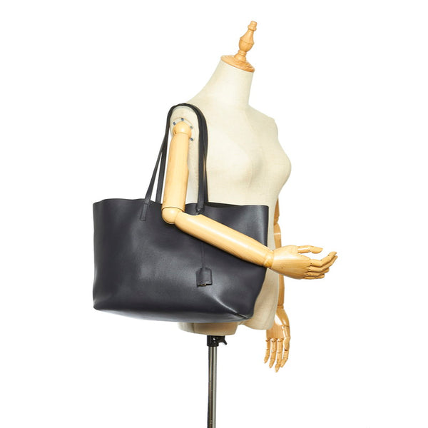 イヴ サンローラン ネイビー レザー トートバッグ レディース YVES SAINT LAURENT 中古