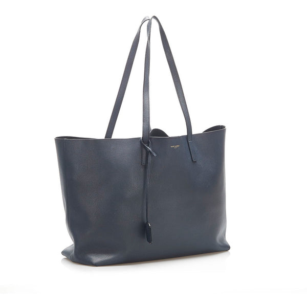 イヴ サンローラン ネイビー レザー トートバッグ レディース YVES SAINT LAURENT 中古