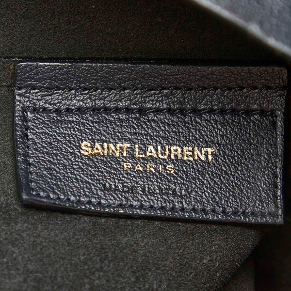 イヴ サンローラン ネイビー レザー トートバッグ レディース YVES SAINT LAURENT 中古