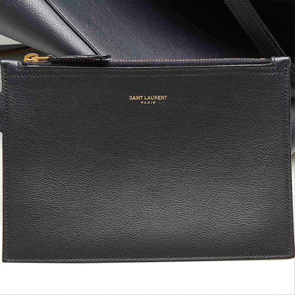 イヴ サンローラン ネイビー レザー トートバッグ レディース YVES SAINT LAURENT 中古