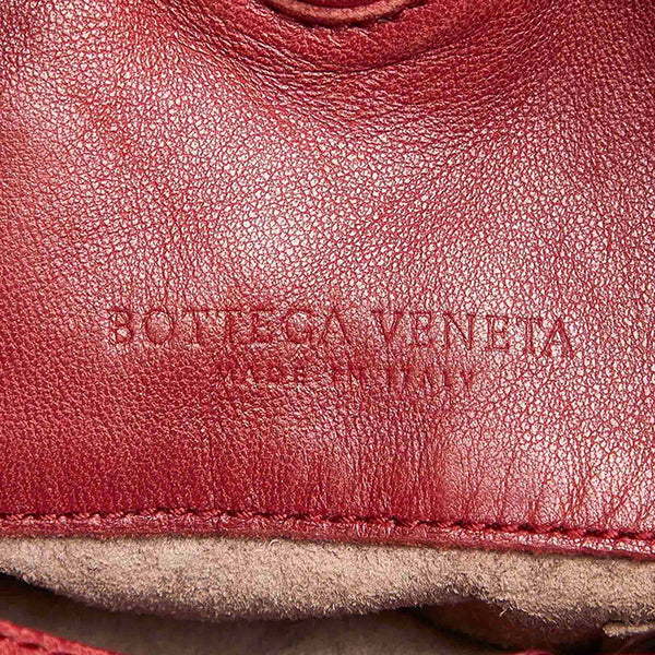 ボッテガヴェネタ イントレチャート カンパーナ ワインレッド レザー ショルダーバッグ レディース BOTTEGAVENETA 中古
