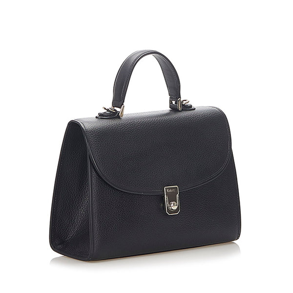 バーバリー ブラック レザー ハンドバッグ ショルダーバッグ 2WAY レディース BURBERRY 中古
