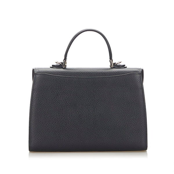 バーバリー ブラック レザー ハンドバッグ ショルダーバッグ 2WAY レディース BURBERRY 中古