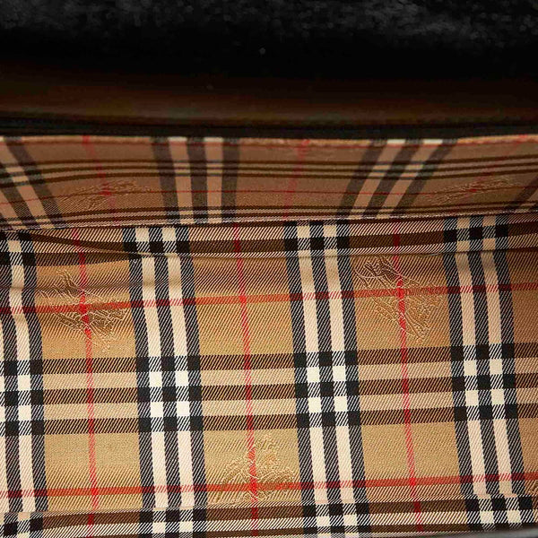 バーバリー ブラック レザー ハンドバッグ ショルダーバッグ 2WAY レディース BURBERRY 中古
