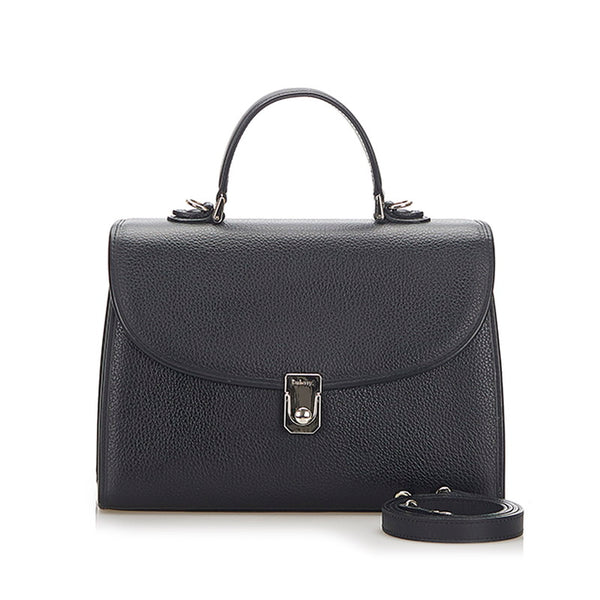 バーバリー ブラック レザー ハンドバッグ ショルダーバッグ 2WAY レディース BURBERRY 中古