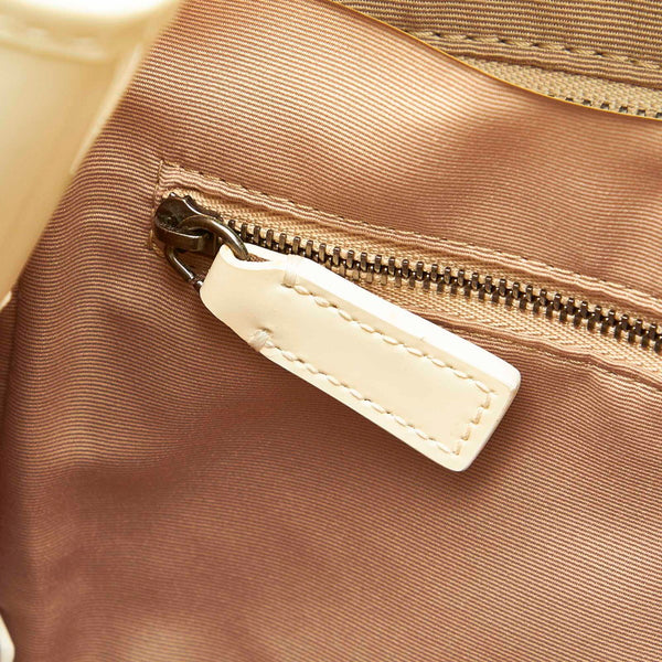 バーバリー ノバチェック グラデーション ホワイト PVC パテントレザー トートバッグ レディース BURBERRY 中古
