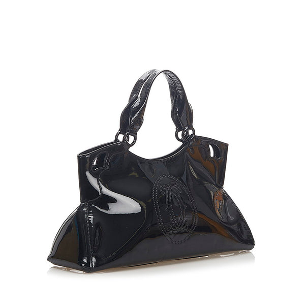 カルティエ マルチェロ ブラック パテントレザー ハンドバッグ レディース CARTIER 中古