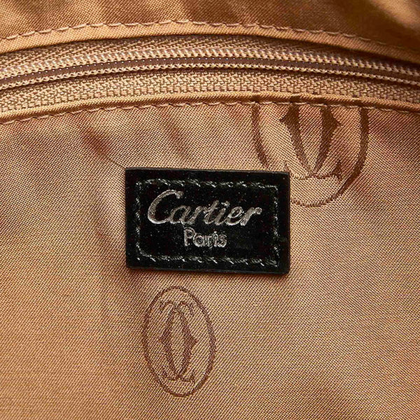 カルティエ マルチェロ ブラック パテントレザー ハンドバッグ レディース CARTIER 中古