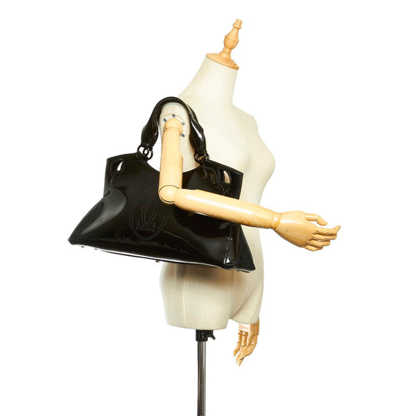 カルティエ マルチェロ ブラック パテントレザー ハンドバッグ レディース CARTIER 中古