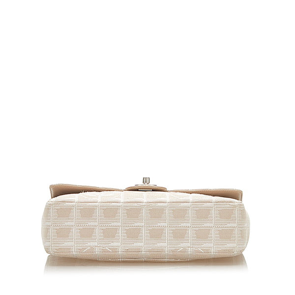 シャネル ニュートラベル ベージュ キャンバス レザー チェーン ショルダーバッグ レディース CHANEL 中古