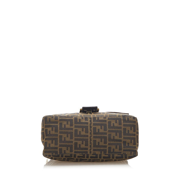 フェンディ ズッカ　 マンマバケット ブラウン キャンバス レザー 肩掛け ショルダーバッグ レディース FENDI 中古