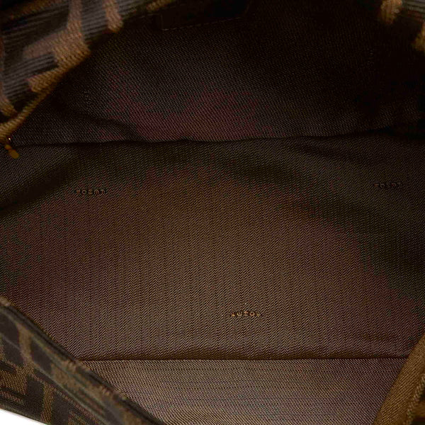 フェンディ ズッカ　 マンマバケット ブラウン キャンバス レザー 肩掛け ショルダーバッグ レディース FENDI 中古