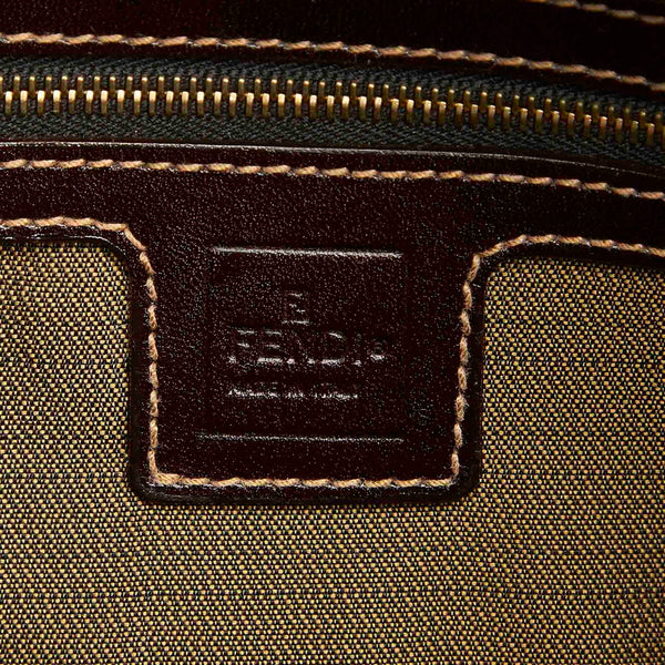 フェンディ ズッカ　 マンマバケット ブラウン キャンバス レザー 肩掛け ショルダーバッグ レディース FENDI 中古