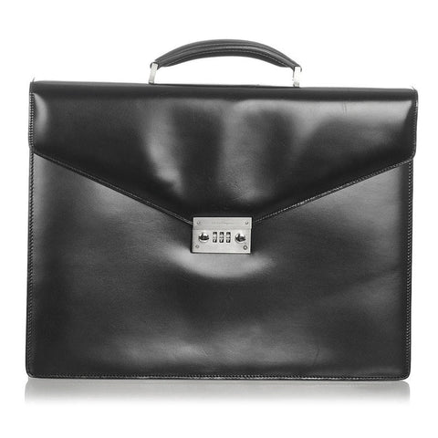 サルヴァトーレフェラガモ EP-24 1006 ブラック レザー ビジネスバッグ ショルダーバッグ 2WAY メンズ Salvatore Ferragamo 【中古】