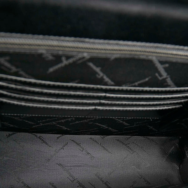 サルヴァトーレフェラガモ EP-24 1006 ブラック レザー ビジネスバッグ ショルダーバッグ 2WAY メンズ Salvatore Ferragamo 【中古】