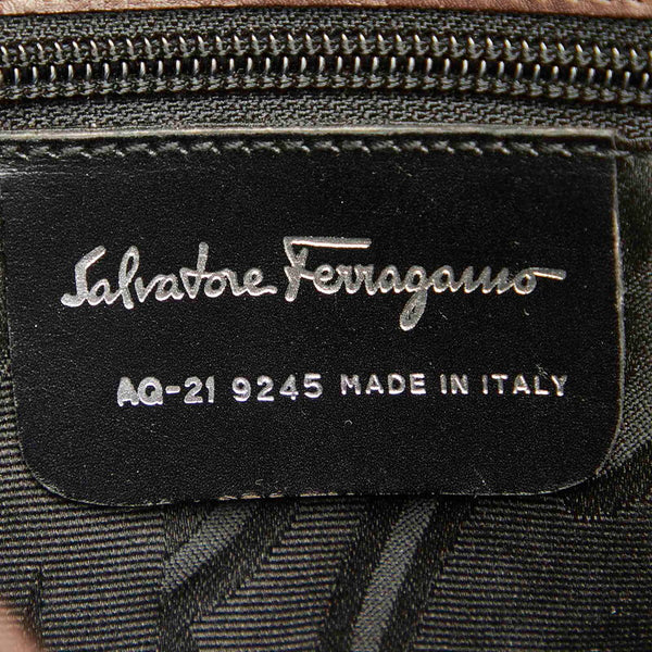 サルヴァトーレフェラガモ AQ-21 9245 ブラウン レザー ハンドバッグ レディース Salvatore Ferragamo 【中古】
