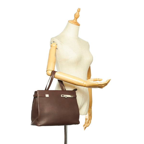 サルヴァトーレフェラガモ AQ-21 9245 ブラウン レザー ハンドバッグ レディース Salvatore Ferragamo 【中古】