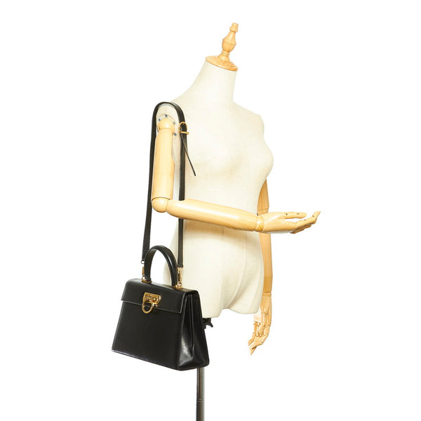 サルヴァトーレフェラガモ ガンチーニ DD21 2181 ブラック レザー ハンドバッグ レディース Salvatore Ferragamo 中古