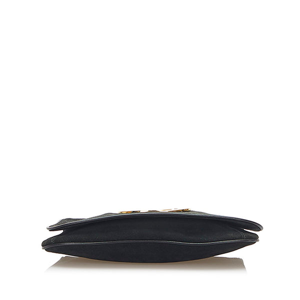 グッチ オールドグッチ ブラック ゴールド スウェード クラッチバッグ レディース GUCCI 中古