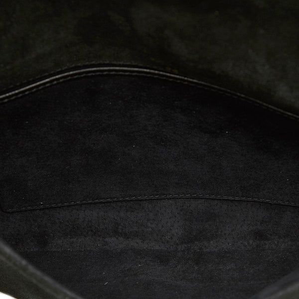 グッチ オールドグッチ ブラック ゴールド スウェード クラッチバッグ レディース GUCCI 中古