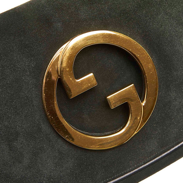 グッチ オールドグッチ ブラック ゴールド スウェード クラッチバッグ レディース GUCCI 中古