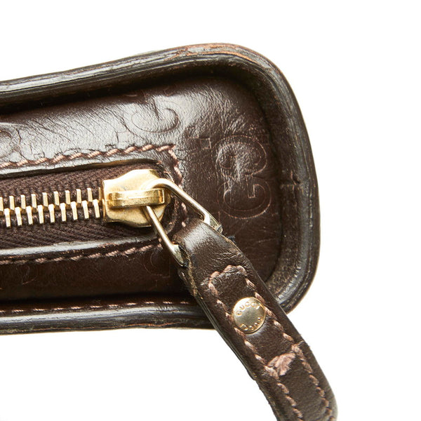 グッチ シマ 201755 ブラウン レザー クラッチバッグ メンズ GUCCI 中古